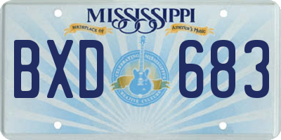 MS license plate BXD683