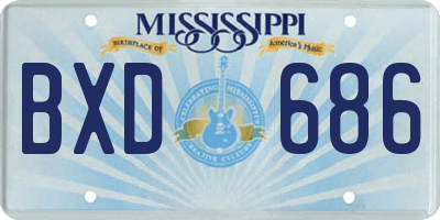 MS license plate BXD686