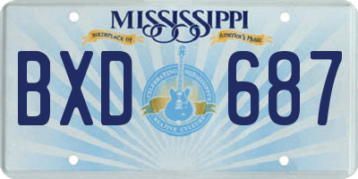 MS license plate BXD687