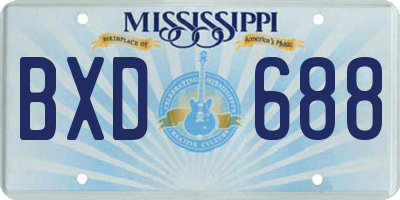 MS license plate BXD688
