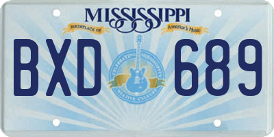 MS license plate BXD689