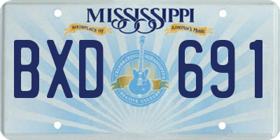 MS license plate BXD691