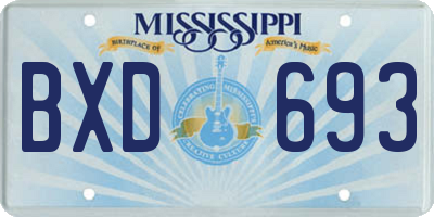 MS license plate BXD693