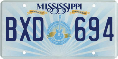 MS license plate BXD694