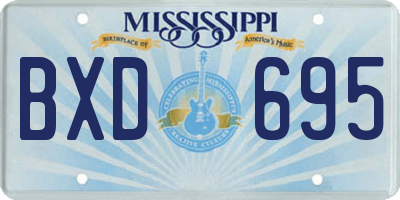 MS license plate BXD695