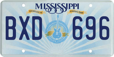 MS license plate BXD696