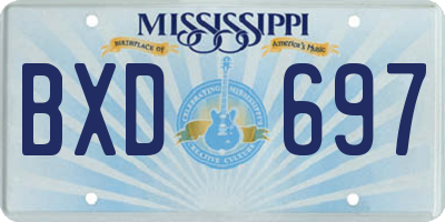 MS license plate BXD697