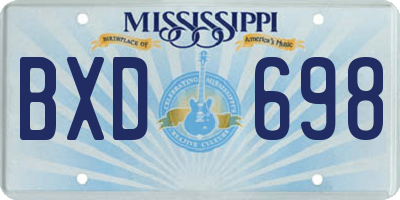 MS license plate BXD698