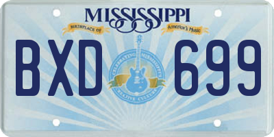 MS license plate BXD699