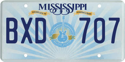 MS license plate BXD707