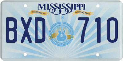 MS license plate BXD710