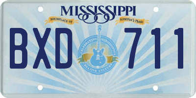 MS license plate BXD711
