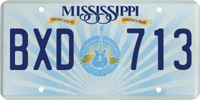 MS license plate BXD713