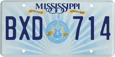 MS license plate BXD714