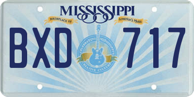 MS license plate BXD717