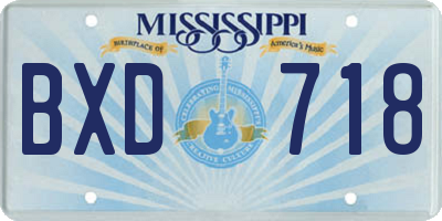 MS license plate BXD718