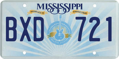 MS license plate BXD721