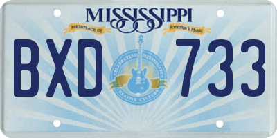 MS license plate BXD733
