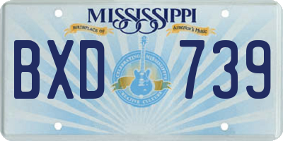 MS license plate BXD739