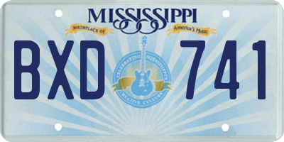 MS license plate BXD741