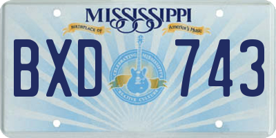 MS license plate BXD743