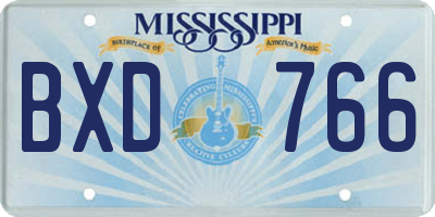 MS license plate BXD766