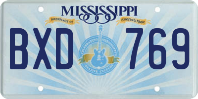 MS license plate BXD769