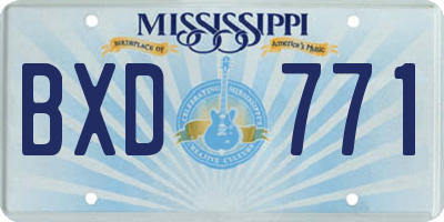 MS license plate BXD771