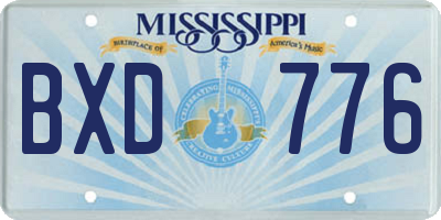MS license plate BXD776