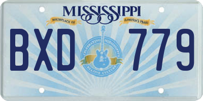 MS license plate BXD779