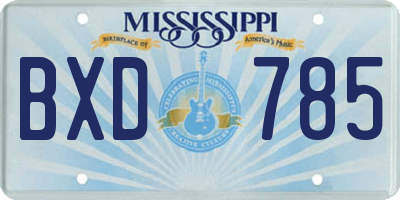 MS license plate BXD785