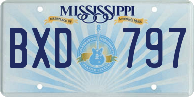 MS license plate BXD797