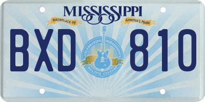 MS license plate BXD810