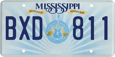 MS license plate BXD811