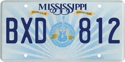 MS license plate BXD812