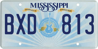 MS license plate BXD813