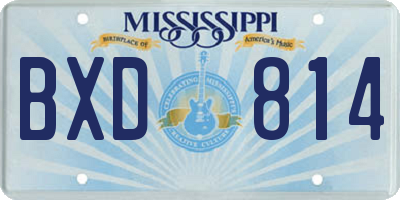 MS license plate BXD814