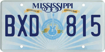 MS license plate BXD815