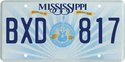 MS license plate BXD817