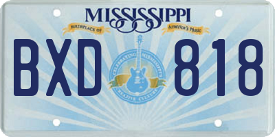 MS license plate BXD818