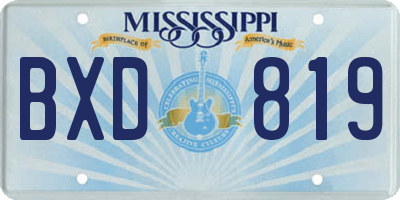 MS license plate BXD819