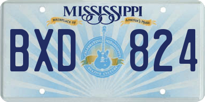 MS license plate BXD824