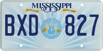 MS license plate BXD827