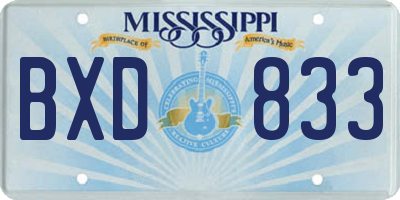 MS license plate BXD833