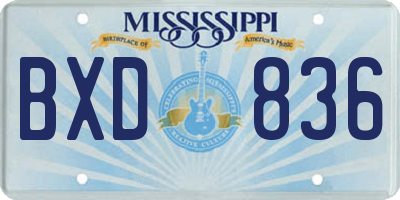 MS license plate BXD836