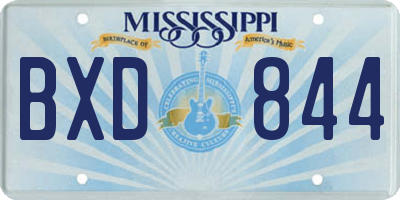 MS license plate BXD844