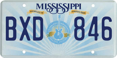 MS license plate BXD846