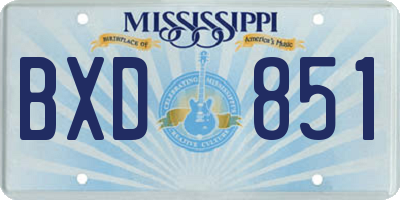 MS license plate BXD851