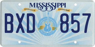 MS license plate BXD857