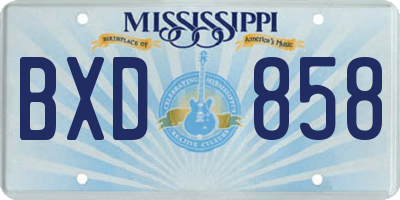 MS license plate BXD858